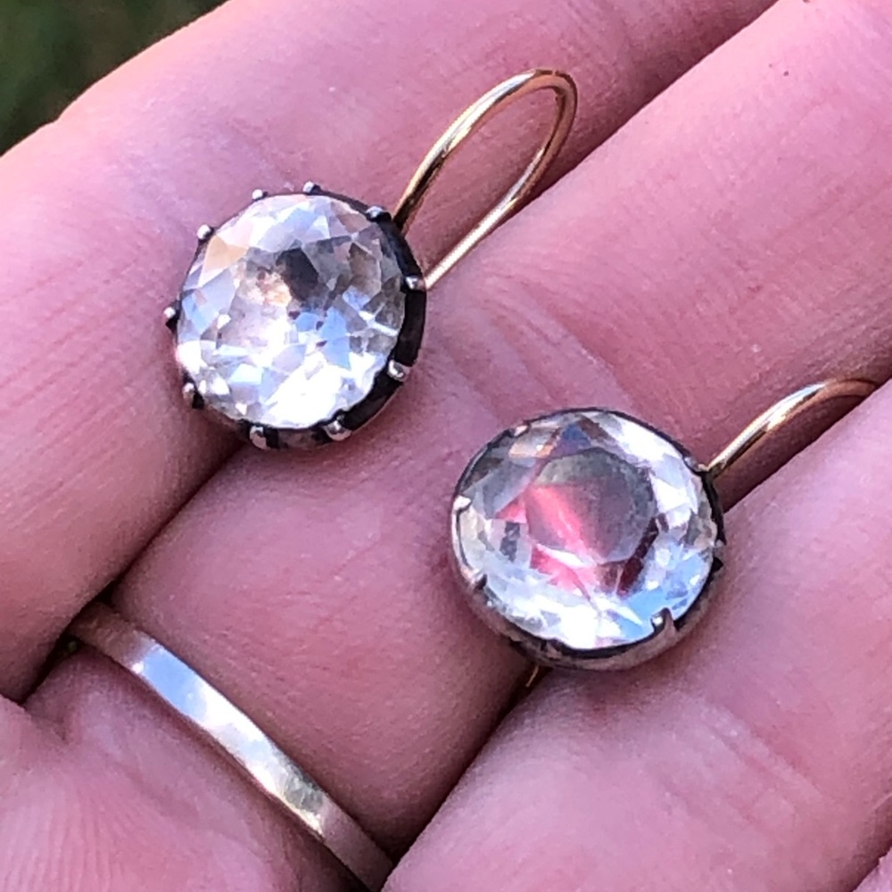 Georgian Paste Shepherds Hook Earrings Cut Pinche… - image 7